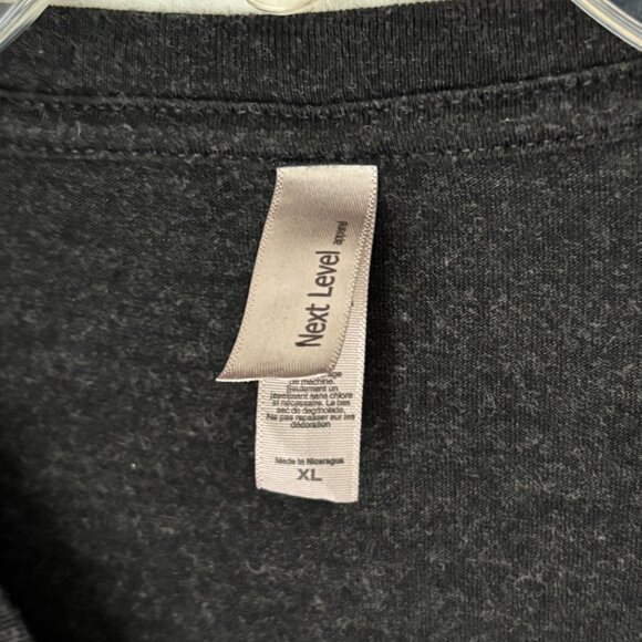 Next Level "DON"T TREAD ON ME " Charcoal Gray V Neck Cotton Blend Tee Size XL - Picture 3 of 4